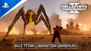 Helldivers 2  Bile Titan Liberation Gameplay  PS5 amp PC Games [upl. by Sherline]