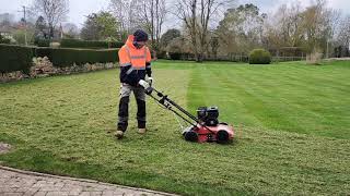 LARGE LAWN Scarifying  Verticutting [upl. by Seumas]