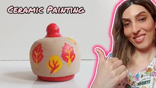 ASMR  CERAMIC PAINTING 🎨 CREATIVE PAINTING IDEAS FOR BEGINNERS  CLAY ART [upl. by Lowrance]