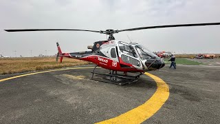 Airbus H125 9NAKD take off from Lukla Airport to Kathmandu [upl. by Dennie]