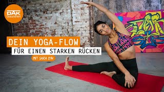 YogaFlow für einen starken Rücken  yogamitsaralyn  DAKGesundheit [upl. by Cirted823]