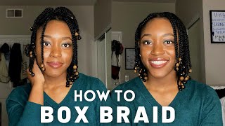 How To BOX BRAID Protective Style WITHOUT Extensions [upl. by Enirbas886]