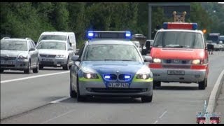 FuStW Autobahnpolizei Wiesbaden Ankunft Einsatzort VU [upl. by Jochebed412]