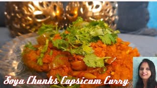 Proteinaceous and Easy Soya Chunks with Capsicum Curry Addictive recipe by littus kitchen [upl. by Reivilo]