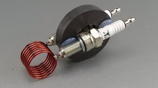 awesome experiment free electricity energy with spark plugs and magnet [upl. by Amalita173]