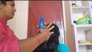 fully oil hair long hair nitpicking by handsyoutube [upl. by Kinemod]