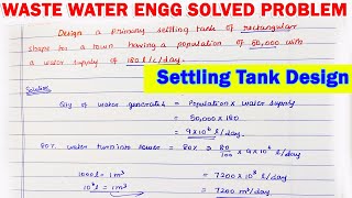 Design of settling tank  Construction of primary sedimentation tank  settling tank design problem [upl. by Aicilaana]