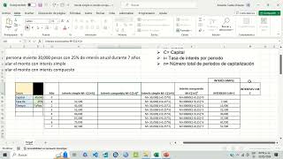 INTERÉS SIMPLE VS INTERÉS COMPUESTO EXCEL [upl. by Wald167]