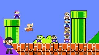 What if 8 Marios tried to beat Super Mario Bros [upl. by Leopold281]