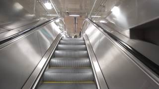 Sweden Stockholm Odenplan trainsubway station 2X escalator ride and broken SMW elevator [upl. by Hanonew]