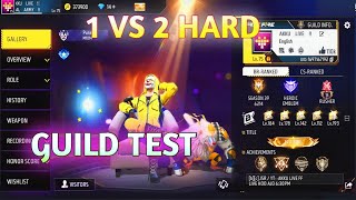 LIVE GUILD TEST 👽 1 VS 2 HARD  FREE FIRE MAX  AKKU IS LIVE 🥰  Tonde Gamer [upl. by Oys]