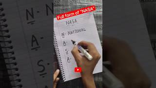 Full form of NASA  NASA ki full form  shorts viral nasa educational [upl. by Norbie]