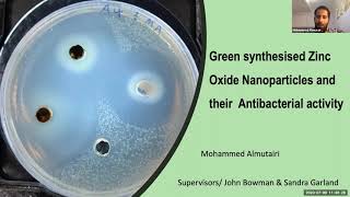 Mohammed Almutairi  The green synthesised Zinc Oxide Nanoparticles and their antibacterial activity [upl. by Orin]