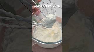 super simple whipped cream recipe 😋 recipe baking cream food [upl. by Yeltnerb]