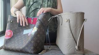 Louis Vuitton Neverfull Empreinte vs Canvas [upl. by Peadar]