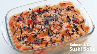 SALMON amp KANI SUSHI BAKE  DELICIOUS BAKED SUSHI RECIPE [upl. by Francyne]