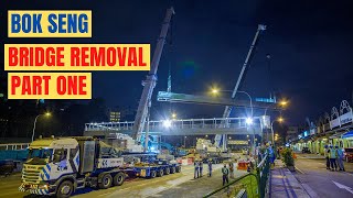 Bok Seng  2x Liebherr LTM150081 Tandem Bridge Removal  Part 1 [upl. by Marlow]