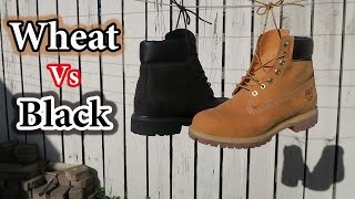 Wheat vs Black Timberlands  Comparison  Onfeet Looks [upl. by Sidhu]