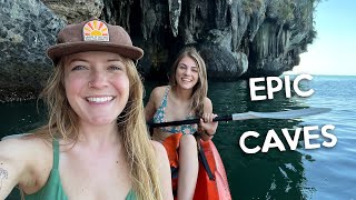 KAYAKING RAILAY Cliffs Caves and Beaches [upl. by Eanahc]