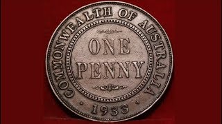 AUSTRALIA 1933 ONE PENNY Coin VALUE  REVIEW  George V [upl. by Toiboid]