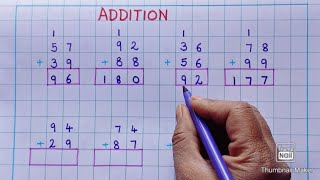 Addition  Addition of Two Digit Numbers with Carry Over  Addition with Carry Over [upl. by Nagar]