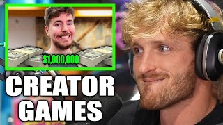 LOGAN PAUL LOST 1000000 FROM MR BEAST CREATOR GAMES [upl. by Anailuy90]