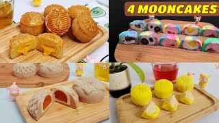 4 Easy and Delicious Recipes of Mooncakes  4 Mooncake Styles Subtitles HNC Kitchen [upl. by Oran]