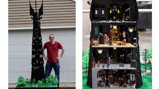 Huge LEGO Tower of Orthanc with Full Interior – 8 Feet Tall [upl. by Leafar]