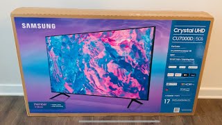 Samsung 50” CU7000 Crystal UHD 4K Smart TV Unboxing amp Setup [upl. by Krasnoff]