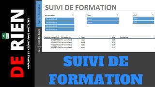 Créer un suivi de formation  Tutoriel Excel  DE RIEN [upl. by Mailliw]