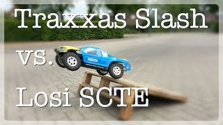 Traxxas Slash vs Losi Ten SCTE 10 amp 20  Bash Race amp Crash [upl. by Shipley]