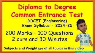 DDCET Syllabus  Diploma to Degree Admission test Videos [upl. by Barby]