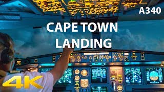 AIR FRANCE A340 LANDING AT CAPE TOWN IN 4K WITH ATC [upl. by Meesak]