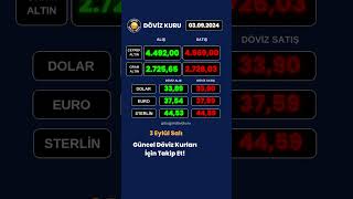 3 Eylül 2024 Son Dakika Döviz Kuru  Güncel Döviz Kuru  Altın Dolar Euro Gram Altın Fiyatı [upl. by Khichabia]