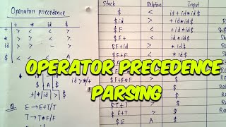 Operator Precedence Parsing in compiler design  Lec10 [upl. by Niwhsa]