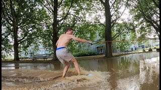 Campus KU Leuven got flooded SKIMBOARD AND MORE [upl. by Liarret]