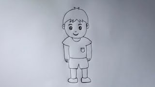 How to draw a little boy  drawing a cute little boy [upl. by Necyla488]