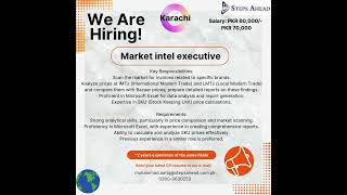 Market Intel Executive Job Opportunity in Karachi  Steps Ahead Recruitment careerdevelopment [upl. by Ojytteb86]