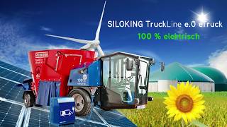 Rinder elektrisch füttern Elektrischer Futtermischwagen SILOKING TruckLine e 0 eTruck 1408 DE [upl. by Ellehcir]