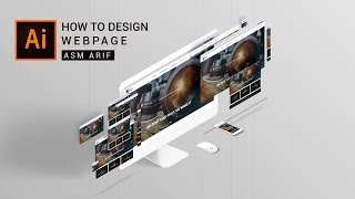 Illustrator tutorial How to DESIGN WEBPAGE  Webpage UI Design [upl. by Hairacaz]