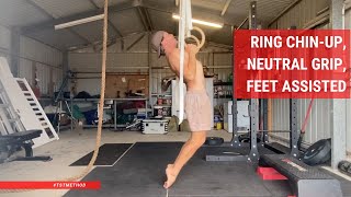 Ring Chinup Neutral Grip Feet Assisted [upl. by Trebmal]