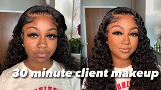 30 minute Natural Glam  Client Makeup Tutorial  Halle J blackradiance wocmakeup clientmakeup [upl. by Sashenka]