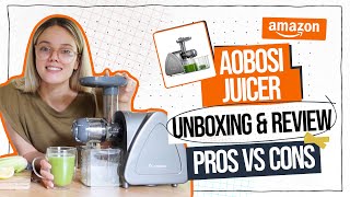 AOBOSI Masticating Cold Press Juicer Review amp Unboxing in under 2 minutes  Amazoncom [upl. by Anayik911]