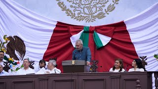 Michoacán Bajo el sol en el Estadio Morelos rinde su tercer informe Ramírez Bedolla [upl. by Dalli]