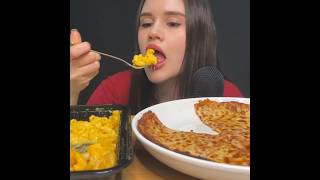 ASMR MAC N CHEESE  CRISPY CHEESE PIZZA MUKBANG  EATING SOUNDS asmr mukbang pizza pasta [upl. by Kenweigh]