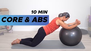 Core amp Abs Pilates  10 Min Ball Abs [upl. by Tol130]