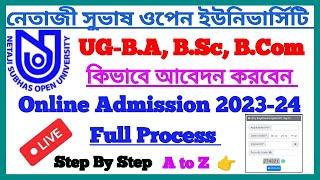 NSOU Online Admission 202324 Full Process Step By Step  UG Online Admission Live Full Process NSOU [upl. by Saqaw388]