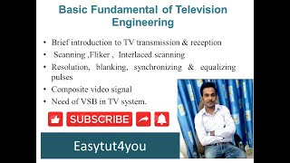 Televsion Engineering  Lecture 1  Basic Fundamentals Of Television Engineering [upl. by Jillana]