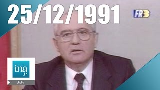 1920 FR3 du 25 décembre 1991  Démission de Mikhaïl Gorbatchev en lURSS  Archive INA [upl. by Inig]