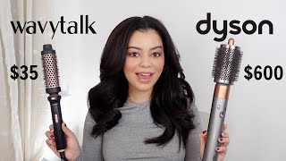 TikTok VIRAL Wavytalk Heated Round Brush VS Dyson Airwrap on CURLY Hair [upl. by Llydnek]